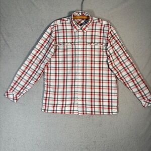 Rohan Equator Shirt Men L Plaid Long Sleeve Button Up Coolmax Polyester Outdoors